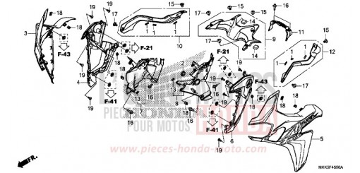 CARENAGE MILIEU (CRF1000A/AL/D/DL) CRF1000AJ de 2018